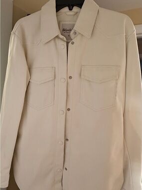 Chelsea & Violet Cream Button-Front Utility Shacket